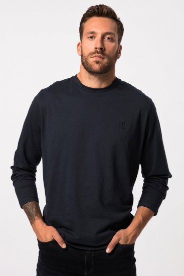 JP1880 827128 Tričko s dlhým rukávom so strihom na bruško Tmavomodrá - Tričká - Nadrozmerné tričká - 2XL-14XL