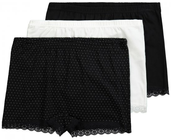 Ulla Popken 827286 Boxerky 3 ks Čierna - Nohavičky - 