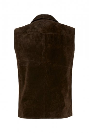 JP1880 827437 Semišová vesta s klopami Tmavohnedá - Obleky - Obleky 2XL-8XL