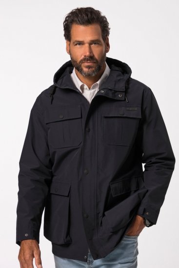 JP1880 828706 Nepremokavá bunda so skrytým zipsom Námornícka modrá - Bundy - Bundy Nadmerné Veľkosti 2XL-8XL