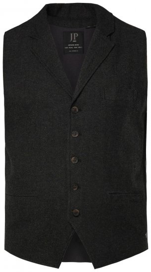 JP1880 828736 Tvídová vesta s pleteným zadným dielom Čierna - Obleky - Obleky 2XL-8XL