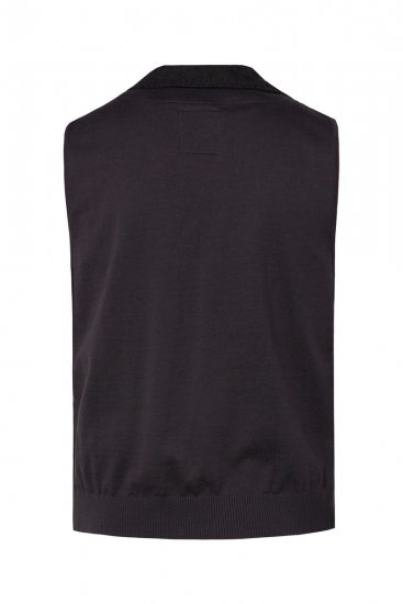 JP1880 828736 Tvídová vesta s pleteným zadným dielom Čierna - Obleky - Obleky 2XL-8XL