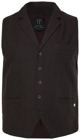 JP1880 828736 Tvídová vesta s pleteným zadným dielom Tmavohnedá - Obleky - Obleky 2XL-8XL