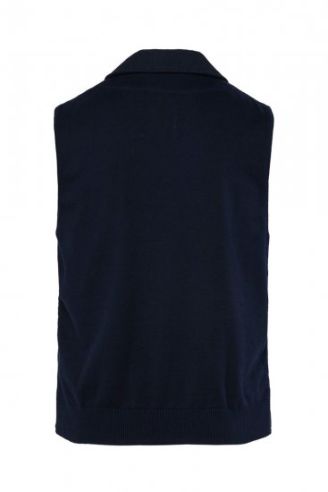 JP1880 828736 Tvídová vesta s pleteným zadným dielom Tmavomodrá - Obleky - Obleky 2XL-8XL