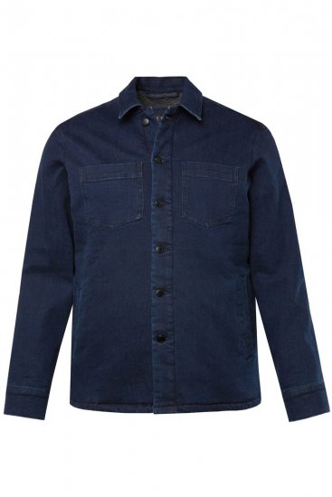 JP1880 829251 Džínsová bunda s teddy podšívkou Tmavomodrá - Bundy - Bundy Nadmerné Veľkosti 2XL-8XL