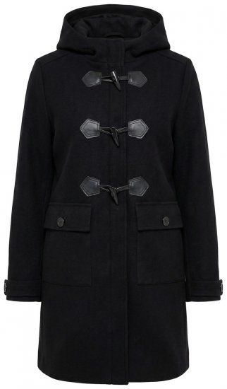Ulla Popken 829347 Duffle coat Čierna - Kabáty - Dámske kabáty veľkých veľkostí