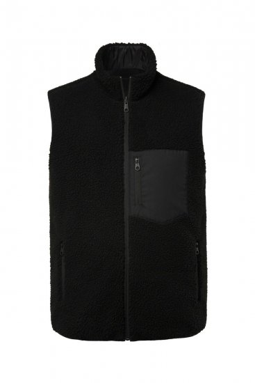 Jay-Pi 829716 Vesta obojstranná s teddy Čierna - Bundy - Bundy Nadmerné Veľkosti 2XL-8XL