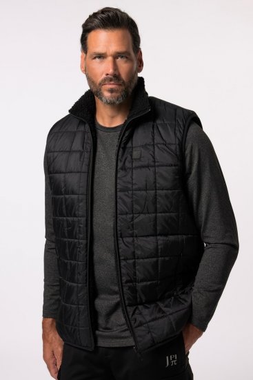 Jay-Pi 829716 Vesta obojstranná s teddy Čierna - Bundy - Bundy Nadmerné Veľkosti 2XL-8XL