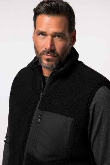 Jay-Pi 829716 Vesta obojstranná s teddy Čierna - Bundy - Bundy Nadmerné Veľkosti 2XL-8XL