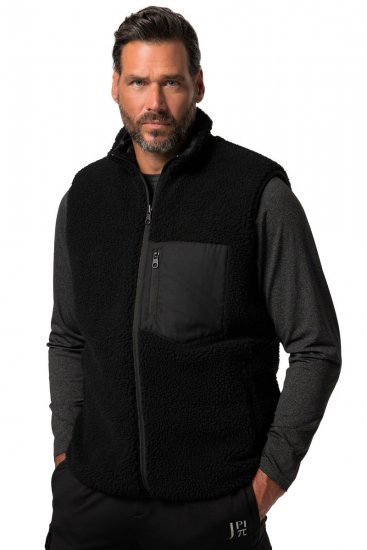 Jay-Pi 829716 Vesta obojstranná s teddy Čierna - Bundy - Bundy Nadmerné Veľkosti 2XL-8XL