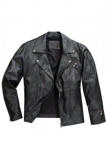 JP1880 830586 Biker bunda z jahňacej nappy Čierna - Bundy - Bundy Nadmerné Veľkosti 2XL-8XL