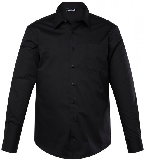 Men+ 753 Business košeľa s dlhým rukávom s klasickým golierom Čierna - Košele - Košele 2XL-10XL