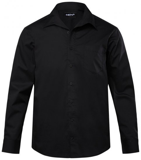 Men+ 757 Business košeľa s dlhým rukávom s otvoreným golierom Čierna - Košele - Košele 2XL-10XL