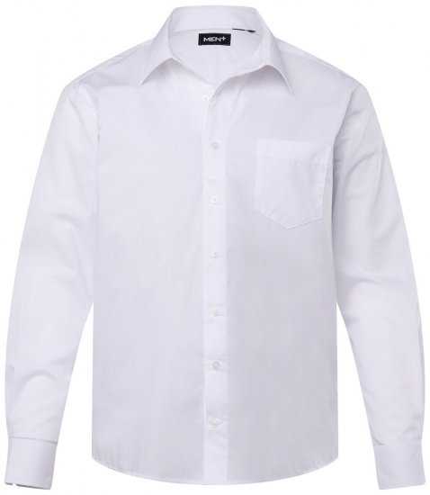 Men+ 757 Business košeľa s dlhým rukávom s otvoreným golierom Biela - Košele - Košele 2XL-10XL