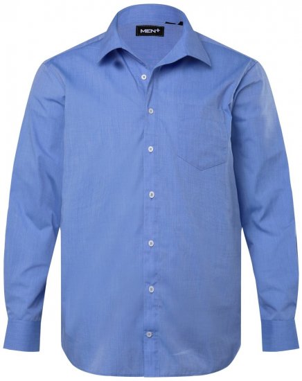 Men+ 757 Business košeľa s dlhým rukávom s otvoreným golierom Svetlomodrá - Košele - Košele 2XL-10XL