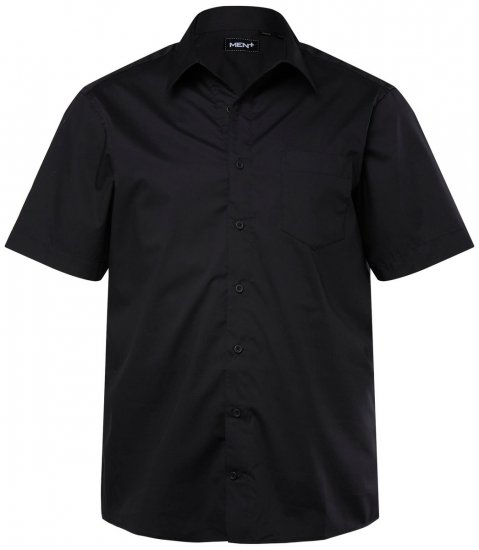 Men+ 758 Business košeľa s krátkym rukávom s otvoreným golierom Čierna - Košele - Košele 2XL-10XL