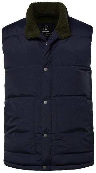 JP1880 831193 Vesta s teddy podšívkou Tmavomodrá - Bundy - Bundy Nadmerné Veľkosti 2XL-8XL