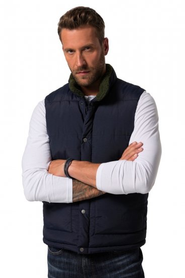 JP1880 831193 Vesta s teddy podšívkou Tmavomodrá - Bundy - Bundy Nadmerné Veľkosti 2XL-8XL