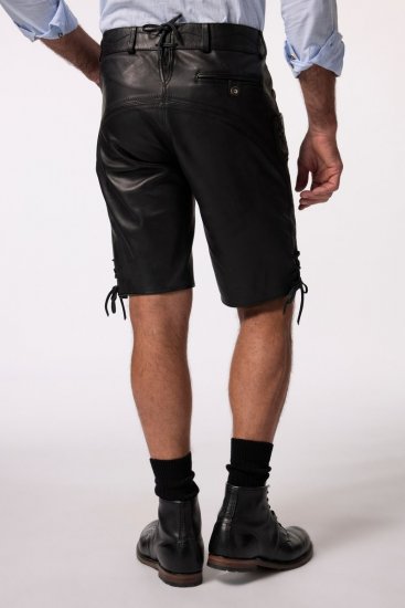 JP1880 831257 Kožené šortky z nappy Čierna - Šortky - Šortky W40-W60