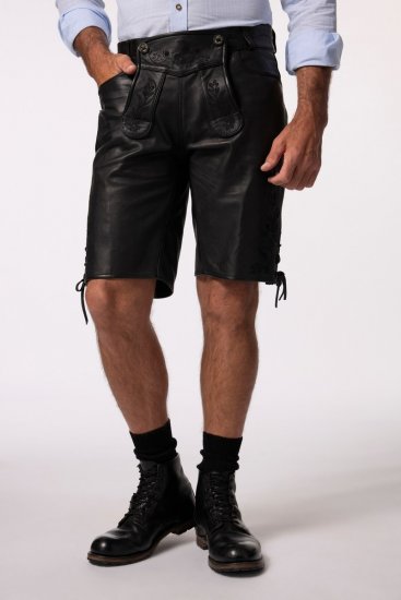 JP1880 831257 Kožené šortky z nappy Čierna - Šortky - Šortky W40-W60