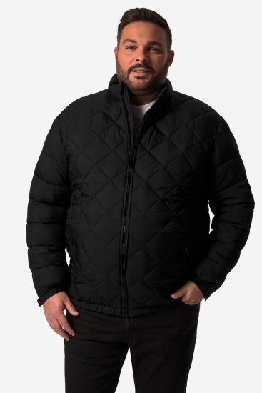 Men+ 494 Prešívaná bunda so stojačikom Čierna - Bundy - Bundy Nadmerné Veľkosti 2XL-8XL