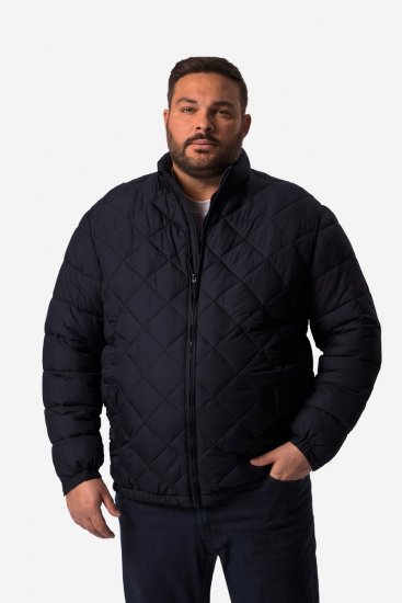 Men+ 494 Prešívaná bunda so stojačikom Tmavomodrá - Bundy - Bundy Nadmerné Veľkosti 2XL-8XL