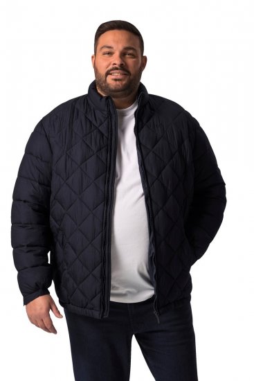 Men+ 494 Prešívaná bunda so stojačikom Tmavomodrá - Bundy - Bundy Nadmerné Veľkosti 2XL-8XL