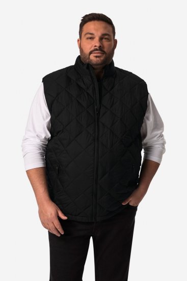 Men+ 578 Vesta prešívaná so stojačikom Čierna - Bundy - Bundy Nadmerné Veľkosti 2XL-8XL