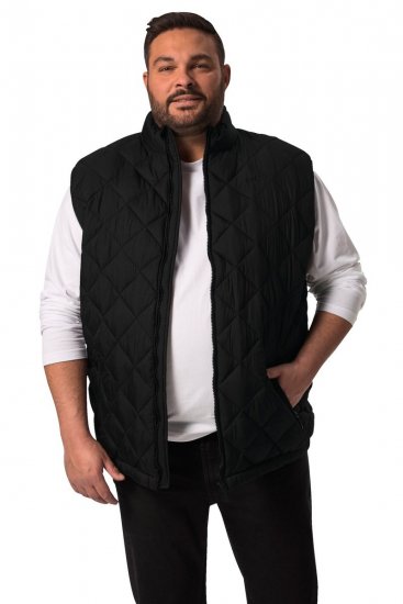 Men+ 578 Vesta prešívaná so stojačikom Čierna - Bundy - Bundy Nadmerné Veľkosti 2XL-8XL