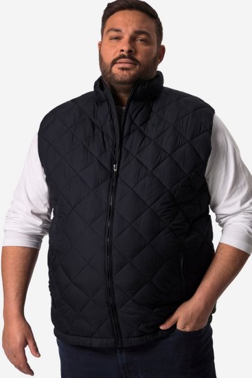 Men+ 578 Vesta prešívaná so stojačikom Tmavomodrá - Bundy - Bundy Nadmerné Veľkosti 2XL-8XL