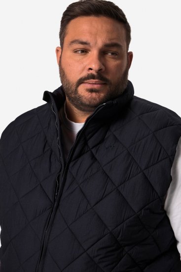 Men+ 578 Vesta prešívaná so stojačikom Tmavomodrá - Bundy - Bundy Nadmerné Veľkosti 2XL-8XL