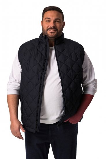 Men+ 578 Vesta prešívaná so stojačikom Tmavomodrá - Bundy - Bundy Nadmerné Veľkosti 2XL-8XL