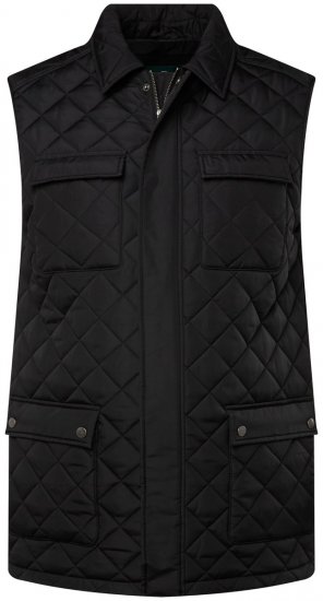 Boston Park 593 Vesta prešívaná s košeľovým golierom Čierna - Bundy - Bundy Nadmerné Veľkosti 2XL-8XL
