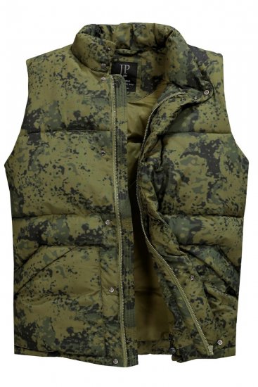 JP1880 831610 Vesta prešívaná v maskáčovom vzore Zelená - Bundy - Bundy Nadmerné Veľkosti 2XL-8XL
