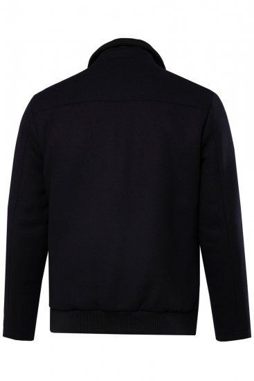 JP1880 831627 Bomber bunda zo zmesi vlny Tmavomodrá - Bundy - Bundy Nadmerné Veľkosti 2XL-8XL