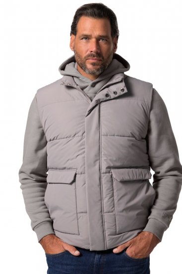 JP1880 831639 Vesta prešívaná z recyklovaného polyesteru Tmavosivá - Bundy - Bundy Nadmerné Veľkosti 2XL-8XL