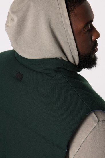 STHUGE 831896 Prešívaná flanelová vesta Tmavozelená - Bundy - Bundy Nadmerné Veľkosti 2XL-8XL
