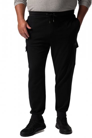 Men+ 113 Tepláky s cargo vreckami Čierna - Tepláky & teplákové kraťasy - Tepláky & Teplákové kraťasy - 2XL-12XL