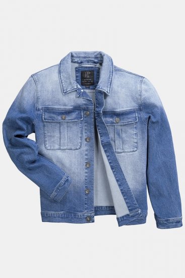 JP1880 832510 Stretch Džínsová bunda Indigovo modrá - Bundy - Bundy Nadmerné Veľkosti 2XL-8XL