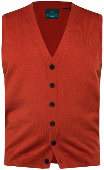 Boston Park 948 Pletená vesta s véčkovým výstrihom Terakota - Obleky - Obleky 2XL-8XL