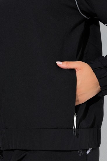 Ulla Popken 833237 Športová bunda s reflexnými detailmi Čierna - Bundy - Dámske bundy vo veľkých veľkostiach