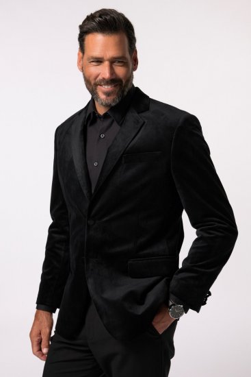 JP1880 Jacket Velvet Business Smoking Black - Obleky - Obleky 2XL-8XL