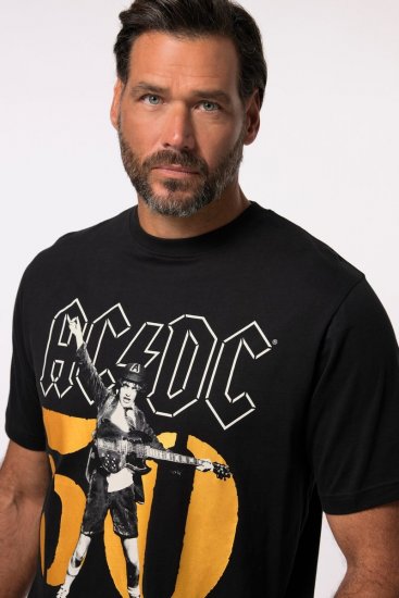 JP1880 AC/DC Graphic Band T-Shirt Black - Tričká - Nadrozmerné tričká - 2XL-14XL