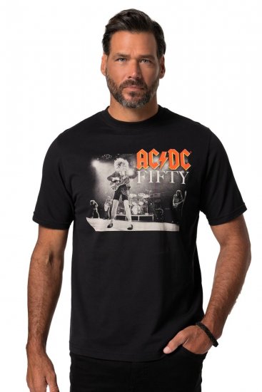 JP1880 AC/DC 50th Anniversary Band Photo T-Shirt Black - Tričká - Nadrozmerné tričká - 2XL-14XL