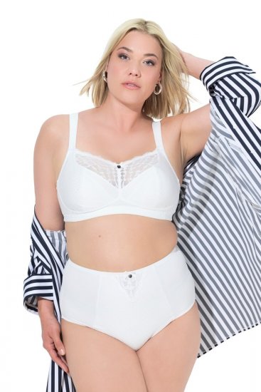 Ulla Popken 834307 Sťahovacie nohavičky s čipkou Smotanová - Sťahovacia bielizeň - 