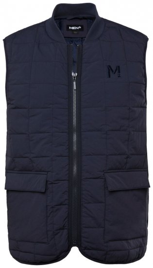 Men+ 464 Vesta prešívaná s college golierom Tmavomodrá - Bundy - Bundy Nadmerné Veľkosti 2XL-8XL