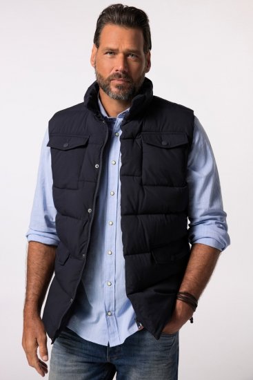 JP1880 834648 Vesta prešívaná so stojačikom Tmavomodrá - Bundy - Bundy Nadmerné Veľkosti 2XL-8XL