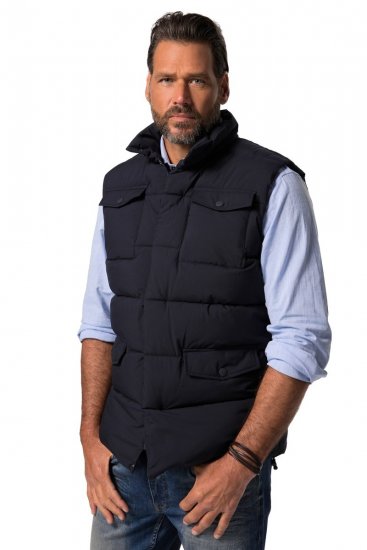 JP1880 834648 Vesta prešívaná so stojačikom Tmavomodrá - Bundy - Bundy Nadmerné Veľkosti 2XL-8XL
