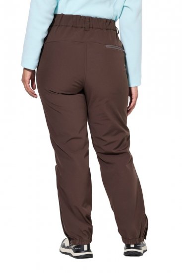 Ulla Popken 834662 Softshellové nohavice s fleecovou podšívkou Taupe - Outdoorové oblečenie - 