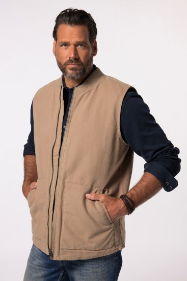 JP1880 834734 Canvasová vesta Tmavobéžová - Bundy - Bundy Nadmerné Veľkosti 2XL-8XL